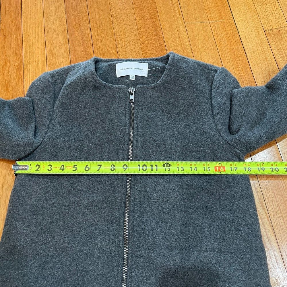 Cupcakes and Cashmere Ansell Womens Wool Blend Coat Size XS Gray Full Zip NWOT - Picture 5 of 12